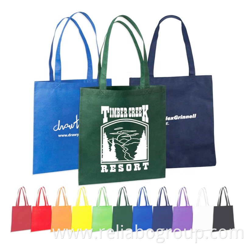 Cheap tote bags custom printed recyclable fabric non woven shopping bags with logo